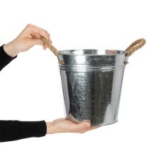 gjenstander Blank metallbøtte med tauhåndtak, Ø22 cm
