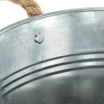 gjenstander Blank metallbøtte med tauhåndtak, Ø25 cm
