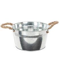 gjenstander Blank metallbolle med tauhåndtak, Ø22 cm