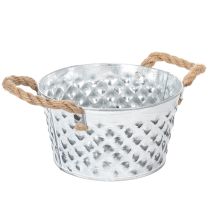 gjenstander Metallbolle med tauhåndtak Ø18 cm H10 cm