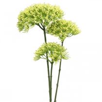 Kunstig blomstergren Gul fennikel kunstig gren med 3 blomster 85cm