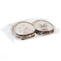 gjenstander Blomsterbilde kanin i egg Påskeegg dekorasjon tre 9,5×12cm 6 stk