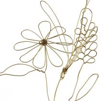 gjenstander Blomsterkrans metall dekorativ henger gullmotiv eng 110cm