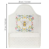 gjenstander Hengende blomsterkasse i metall, bie, kremfarget, L29 cm