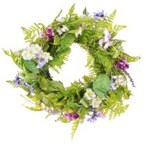 gjenstander Kunstig blomsterkrans med rankekrans farget H13cm Ø55cm