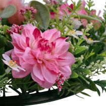 gjenstander Dørkrans veggdekor blomster georginer banksia rosa Ø35cm