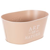 gjenstander Oval blomsterskål i sink, antikk rose, blomsterpotte, 27×18 cm, H12,5 cm