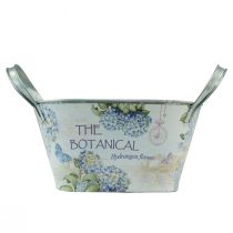 gjenstander Blomsterskål med håndtak ovale metallhortensiaer 32×15×15cm