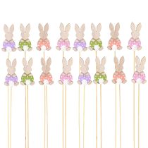 gjenstander Blomsterpinne Fargerik kanin Trepynt påske 6cm 12 stk