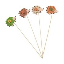 gjenstander Blomsterplugg tre pinnsvin dekorasjon brun grønn 8×6cm 12stk