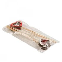 gjenstander Blomsterplugg Valentinsdag dekorativ plugg hjerte rød 7cm 12 stk