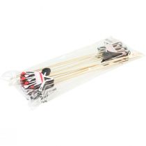 gjenstander Blomsterplugg trillebår trehjerter farget 9x6,5cm 12 stk