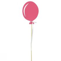 gjenstander Blomsterplugg bukett dekorasjon kake topper ballong rosa 28cm 8stk