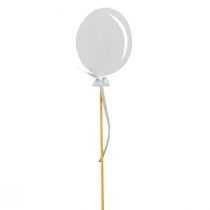 gjenstander Blomsterpluggbukett dekorativ kake topper ballong hvit 28cm 8stk