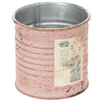 gjenstander Blomsterpotte dekorativ blikk rund antikk rose metallplanter Ø8cm H7,5cm
