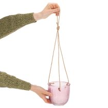 gjenstander Glassblomsterpotte/hengelykt, lilla/grønn, 14 cm, 2 stk.