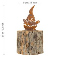 gjenstander Blomsterpotte i trebark, gnome rustfarget, H24 cm