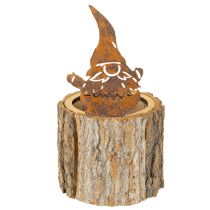 gjenstander Blomsterpotte i trebark, gnome rustfarget, H24 cm