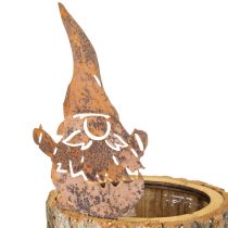 gjenstander Blomsterpotte i trebark, gnome rustfarget, H24 cm