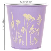 gjenstander Sett med 3 metallpotter i pastellfarger med blomstermotiv, 10 cm