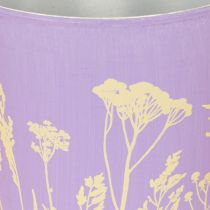 gjenstander Sett med 3 metallpotter i pastellfarger med blomstermotiv, 10 cm