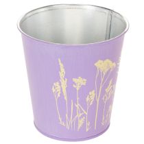 gjenstander Sett med 3 metallpotter i pastellfarger med blomstermotiv, 10 cm