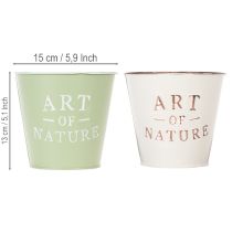 gjenstander Art of Nature blomsterpotte med bokstaver, dekorasjon for vinduskarm og stue, 15 cm, 2 stk.