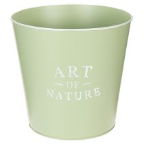 gjenstander Blomsterpotte i sink, metall, mintgrønn, Ø22 cm, H21 cm