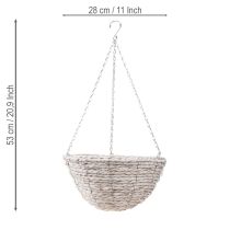 gjenstander Urtepotte hengende strå naturhvit Ø28cm H15cm 2stk