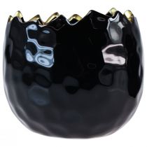 gjenstander Blomsterpotte Keramikk Egg Sort Plantepotte Sort Ø12cm 2stk