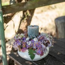 Blomsterpotte med håndtak cachepot keramisk plantepotte hvit Ø26,5cm