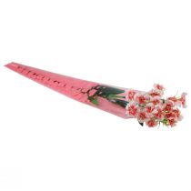 gjenstander Blomsterpose med hjerter rosa Til en rose 50cm 50stk