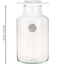 gjenstander Blomstervase glass dekorativ vase med hals klar Ø14,5cm H25cm
