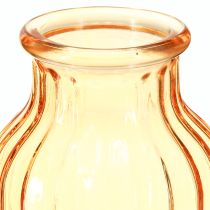 gjenstander Blomstervase glass oransje retro design Ø11cm H14,5cm 2 stk