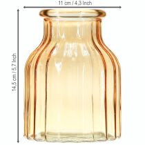 gjenstander Blomstervase glass oransje retro design Ø11cm H14,5cm 2 stk
