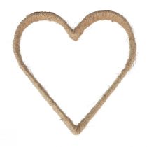 gjenstander Boho-stil, hjertemetallring dekorativ ring jutebånd 30cm