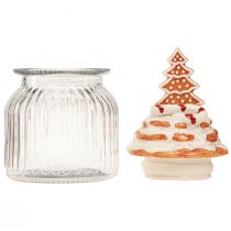 gjenstander Julebonbonniereglass, grankjeksboks Ø11cm H21cm