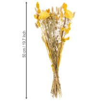 gjenstander Tørket blomsterbukett med roser laget av Sola-tre. Elegant bukett for naturlig hjemmedekorasjon. 50 cm