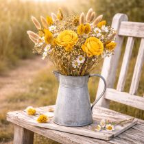 gjenstander Tørket blomsterbukett med roser laget av Sola-tre. Elegant bukett for naturlig hjemmedekorasjon. 50 cm