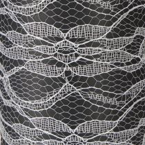 gjenstander Bred blondebånd bordløper hvit 150mm 10m