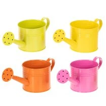 gjenstander Fargerik dekorativ vannkanne, Ø11 cm, H9,5 cm, til planting, vårborddekorasjon, metall, sett med 8