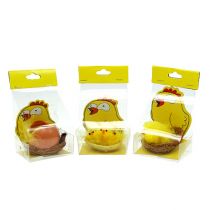 gjenstander Chenille Chicks i Nest Mix Ø 5,5cm 3stk