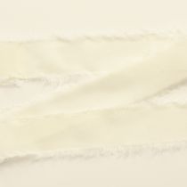 gjenstander Chiffonbånd kremfarget stoffbånd med frynser 40mm 15m