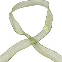 gjenstander Chiffonbånd organzabånd dekorative bånd organza grønt 15mm 20m