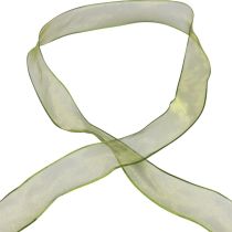 gjenstander Chiffonbånd organzabånd dekorative bånd organza grønt 25mm 20m