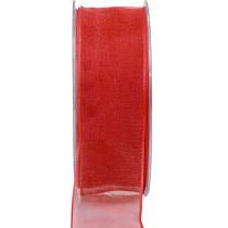 gjenstander Chiffonbånd organzabånd dekorative bånd organza rødt 40mm 20m