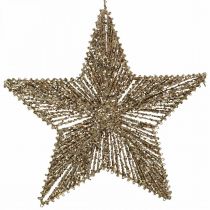 gjenstander Juletrepynt, adventspynt, stjerneheng gyldne B30cm 4stk