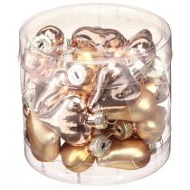 gjenstander Julepynt, juletrepynt, gyldne hjerter, 3 cm, 24 stk.