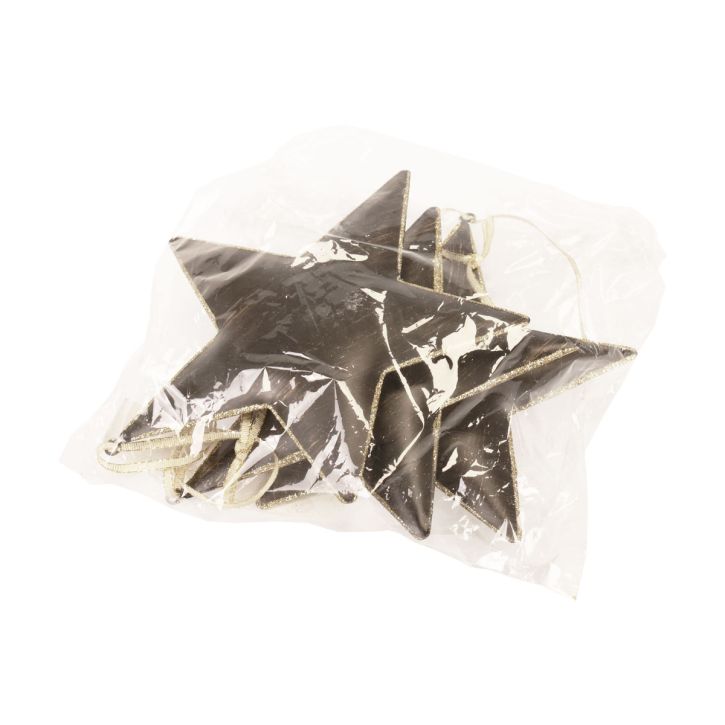 gjenstander Juletrepynt dekorasjon stjerne metall sort gull Ø15cm 3 stk