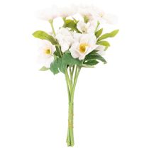 gjenstander Kunstig julerosebukett, julebukett, 35 cm, 6 stk.